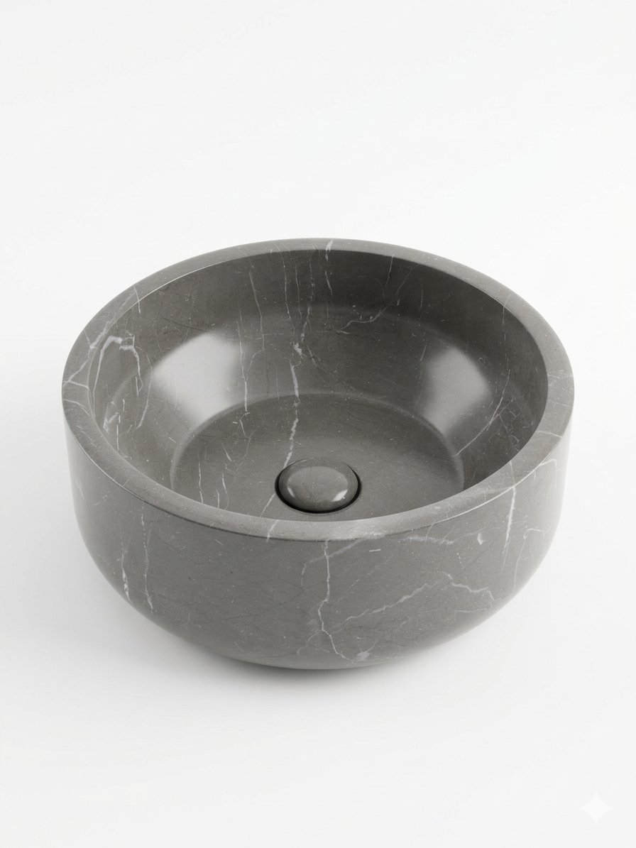Noir Marble Round Basin