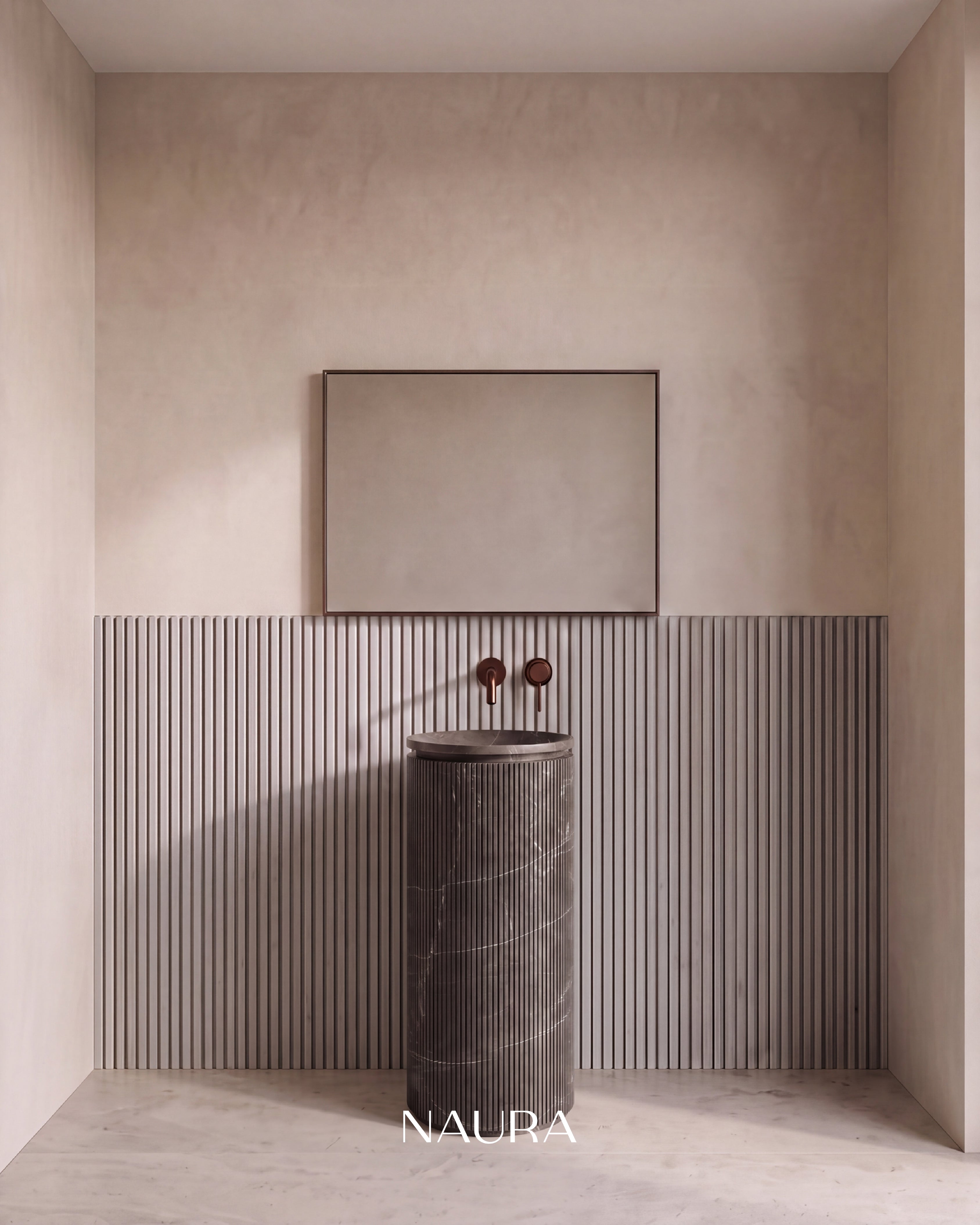 Armani Grey Marble Floor Standing Basin