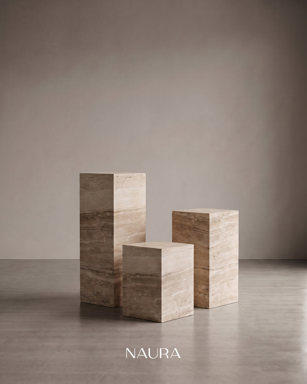 Trio Plinth Set - Travertine Natural Stone