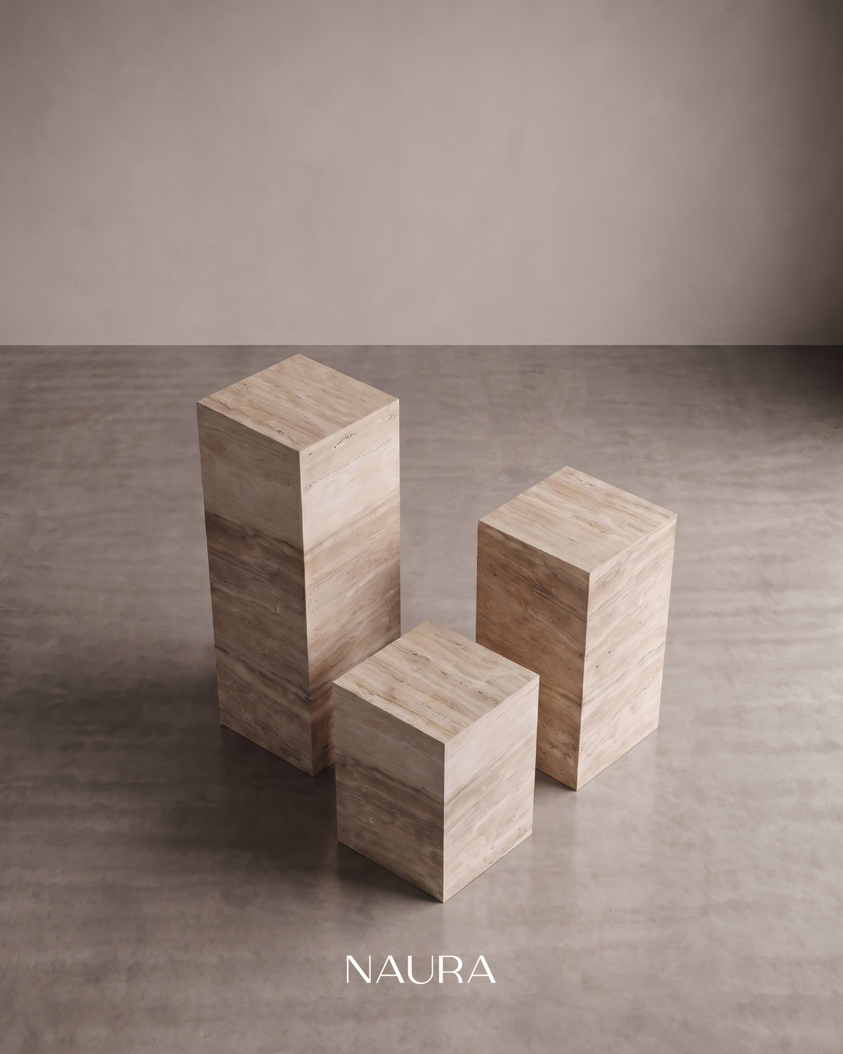 Trio Plinth Set - Travertine Natural Stone