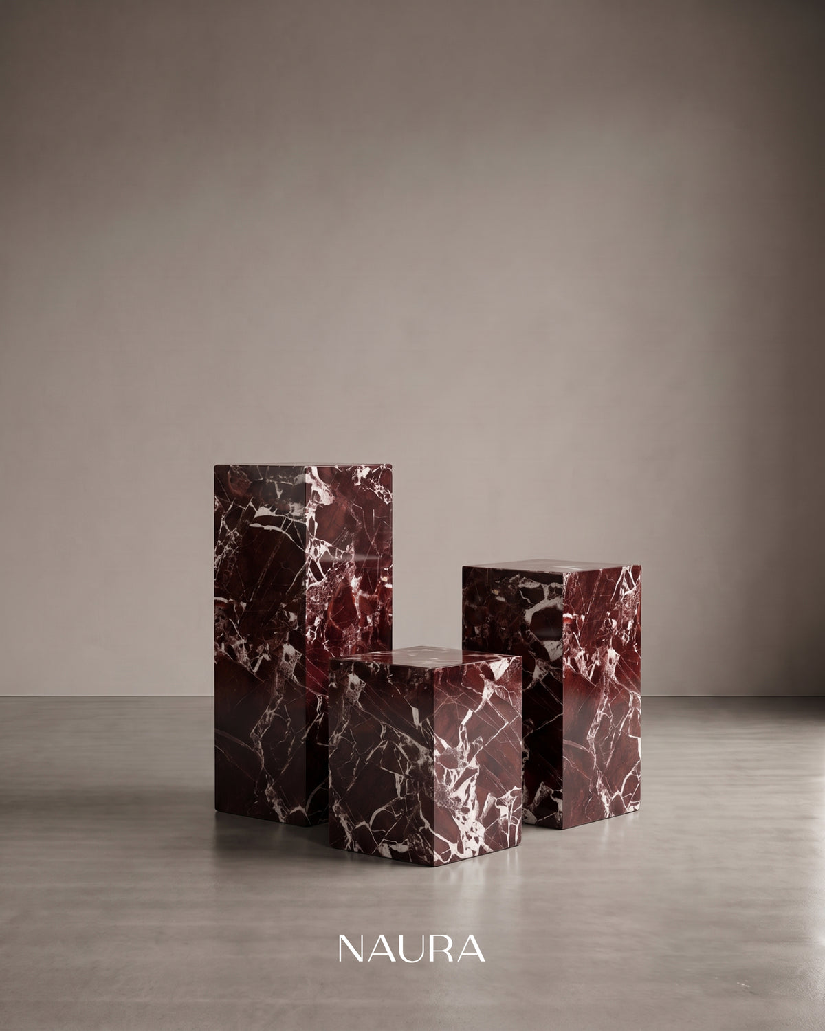 Trio Plinth Set - Rosso Aura