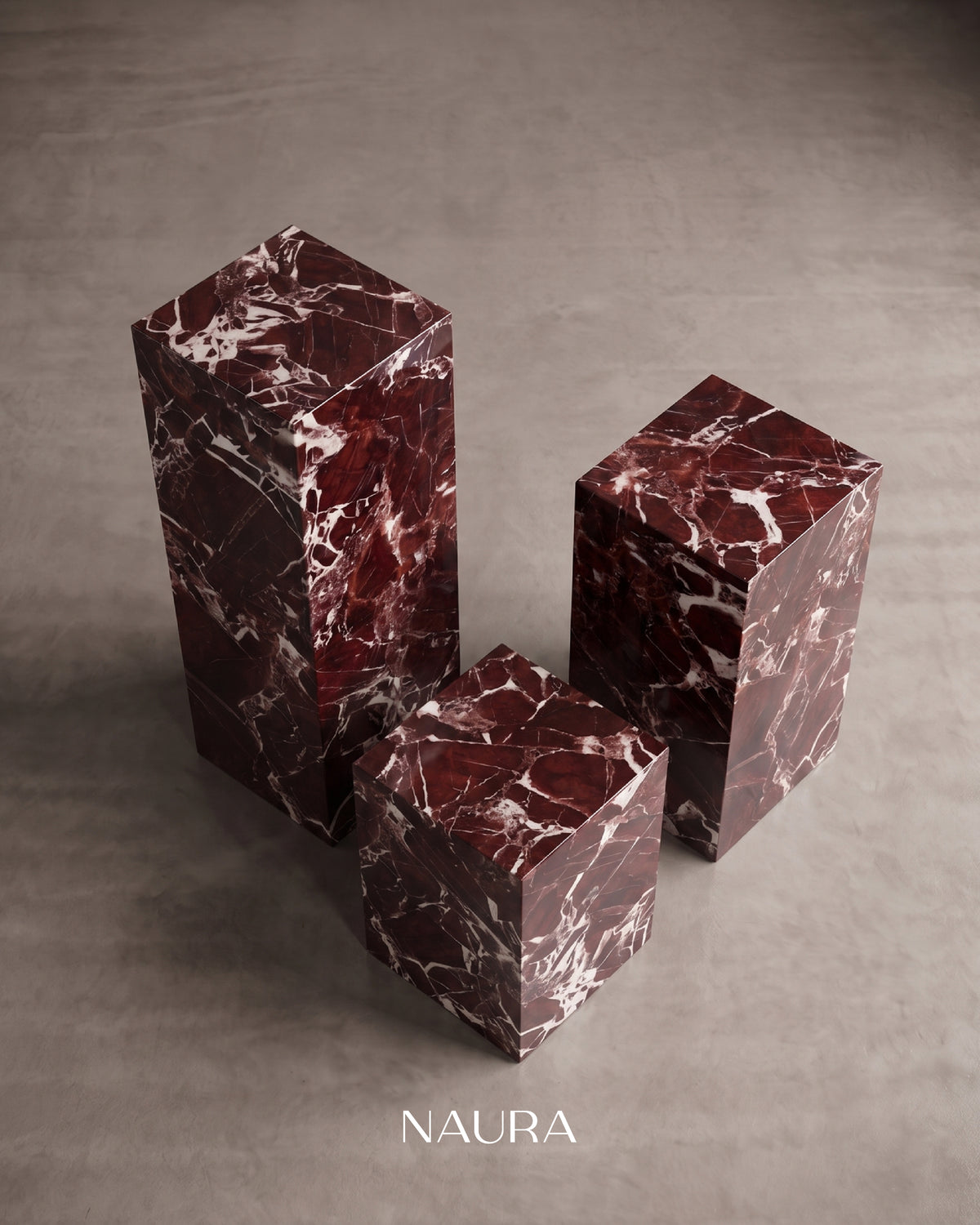 Trio Plinth Set - Rosso Aura