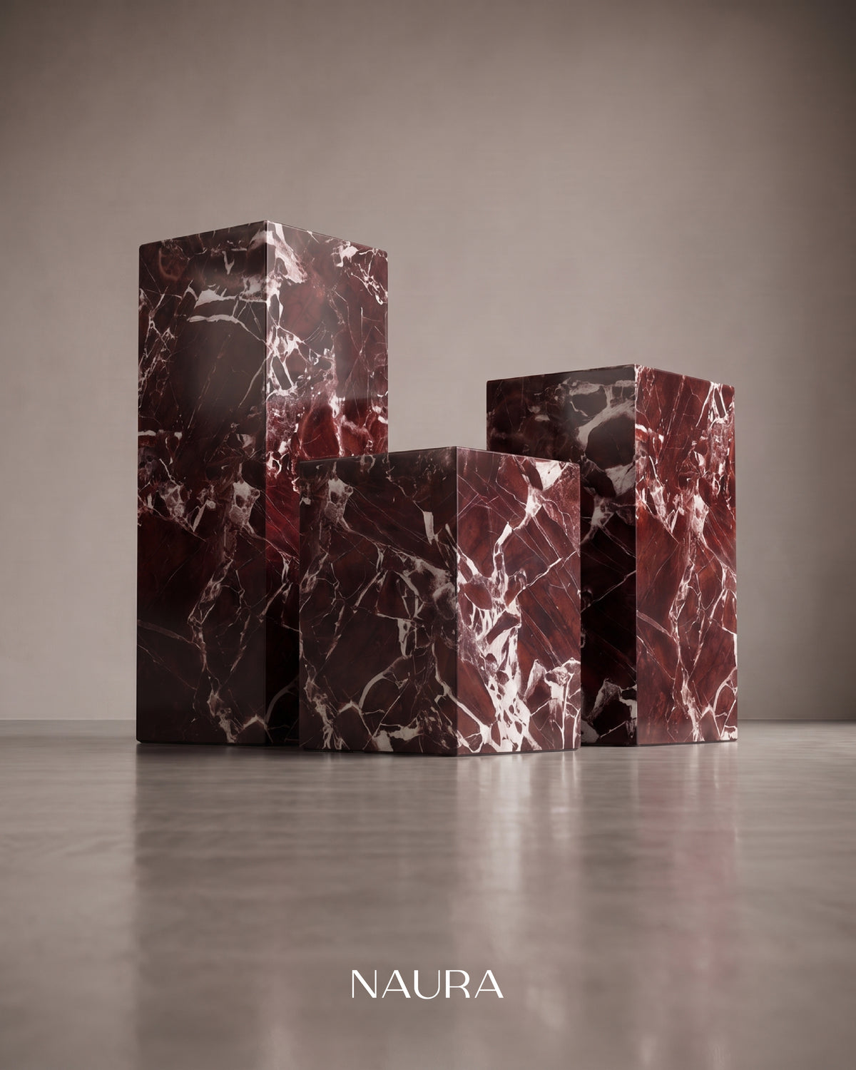 Trio Plinth Set - Rosso Aura