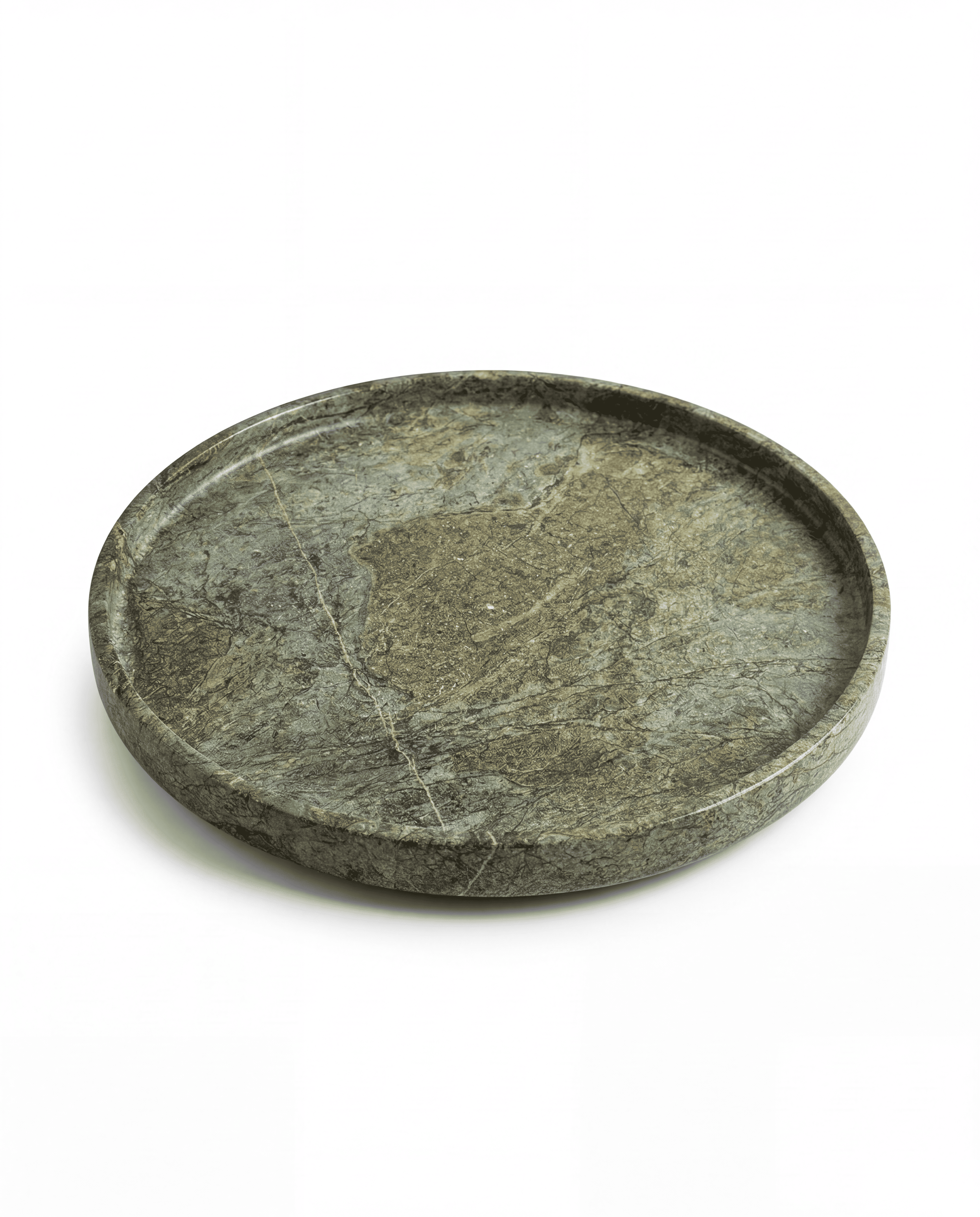 Jungle Green Round Marble Tray - Marble Vanity Tray