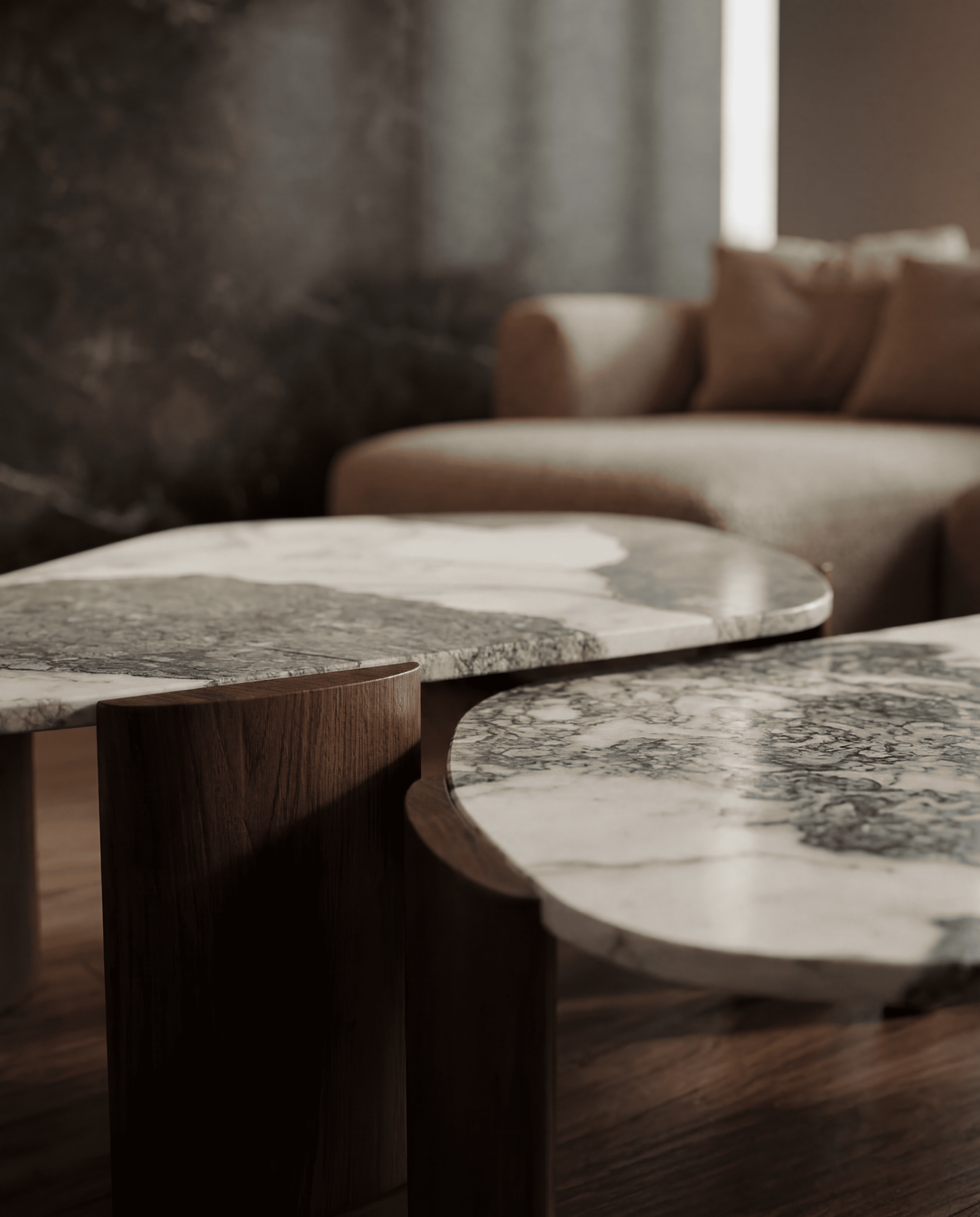 Bianco Marble Nesting Table - Stone Table