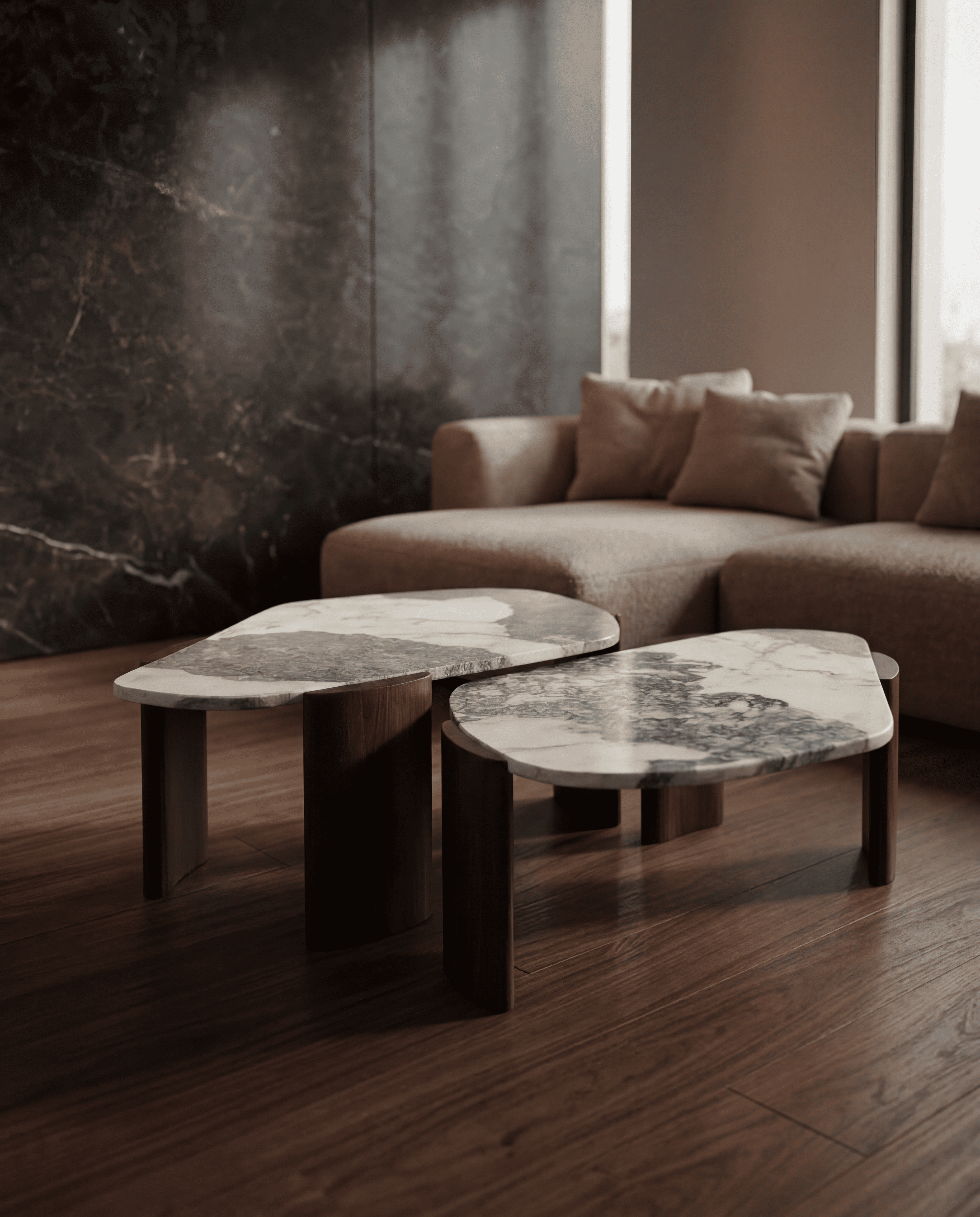 Bianco Marble Nesting Table - Stone Table