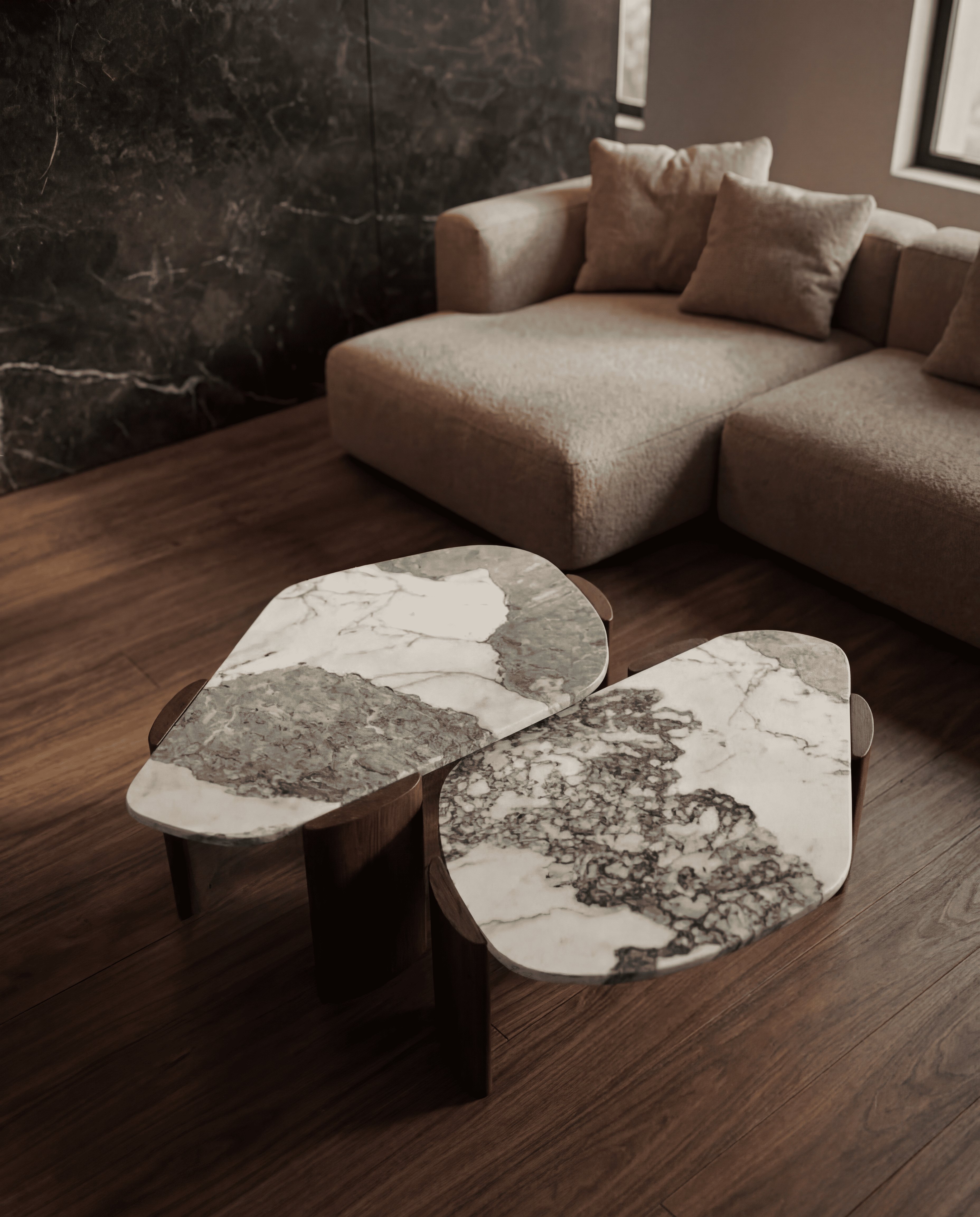 Bianco Marble Nesting Table - Stone Table
