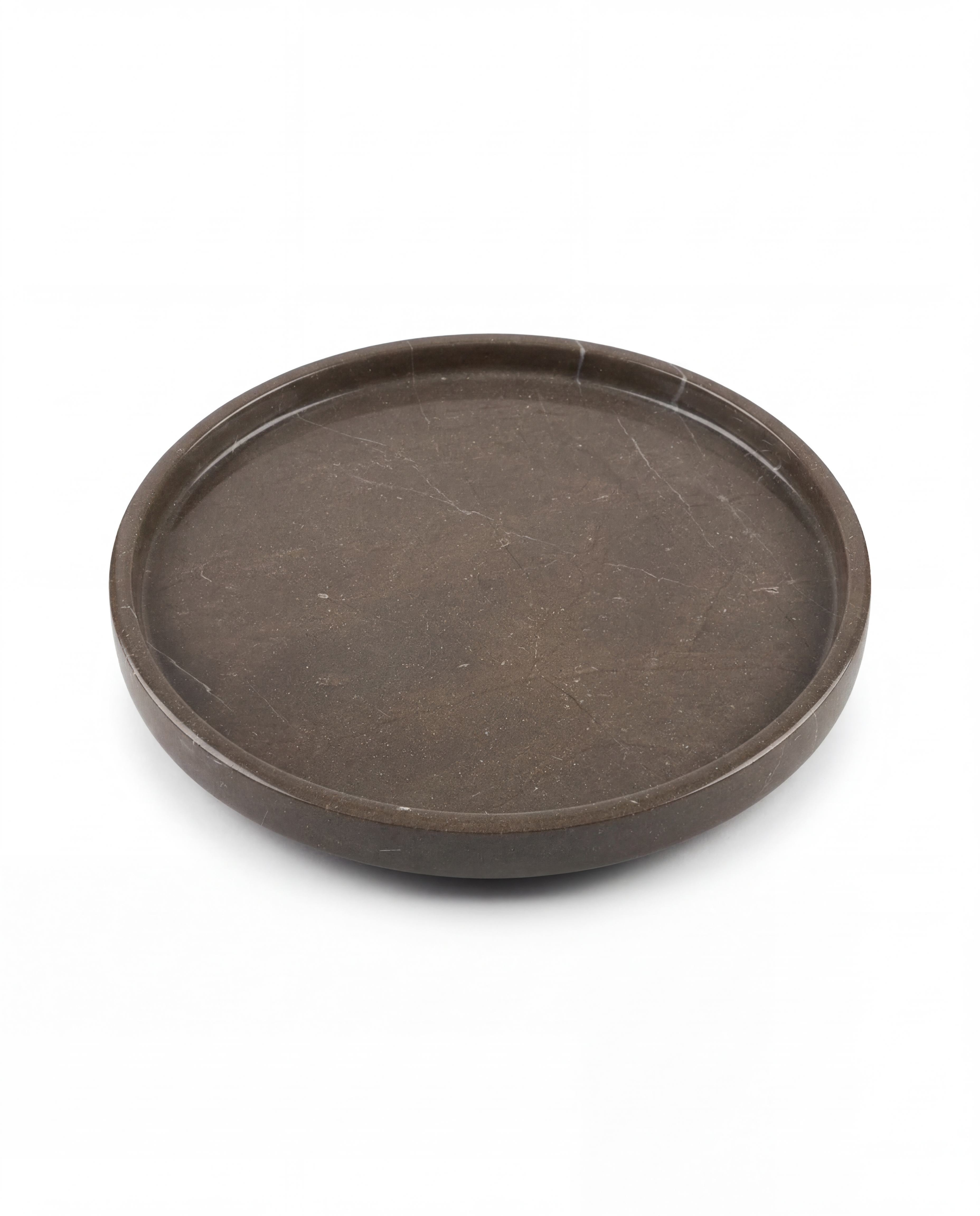 Armani Grey Round Marble Tray (12 inches) - Serving Tray