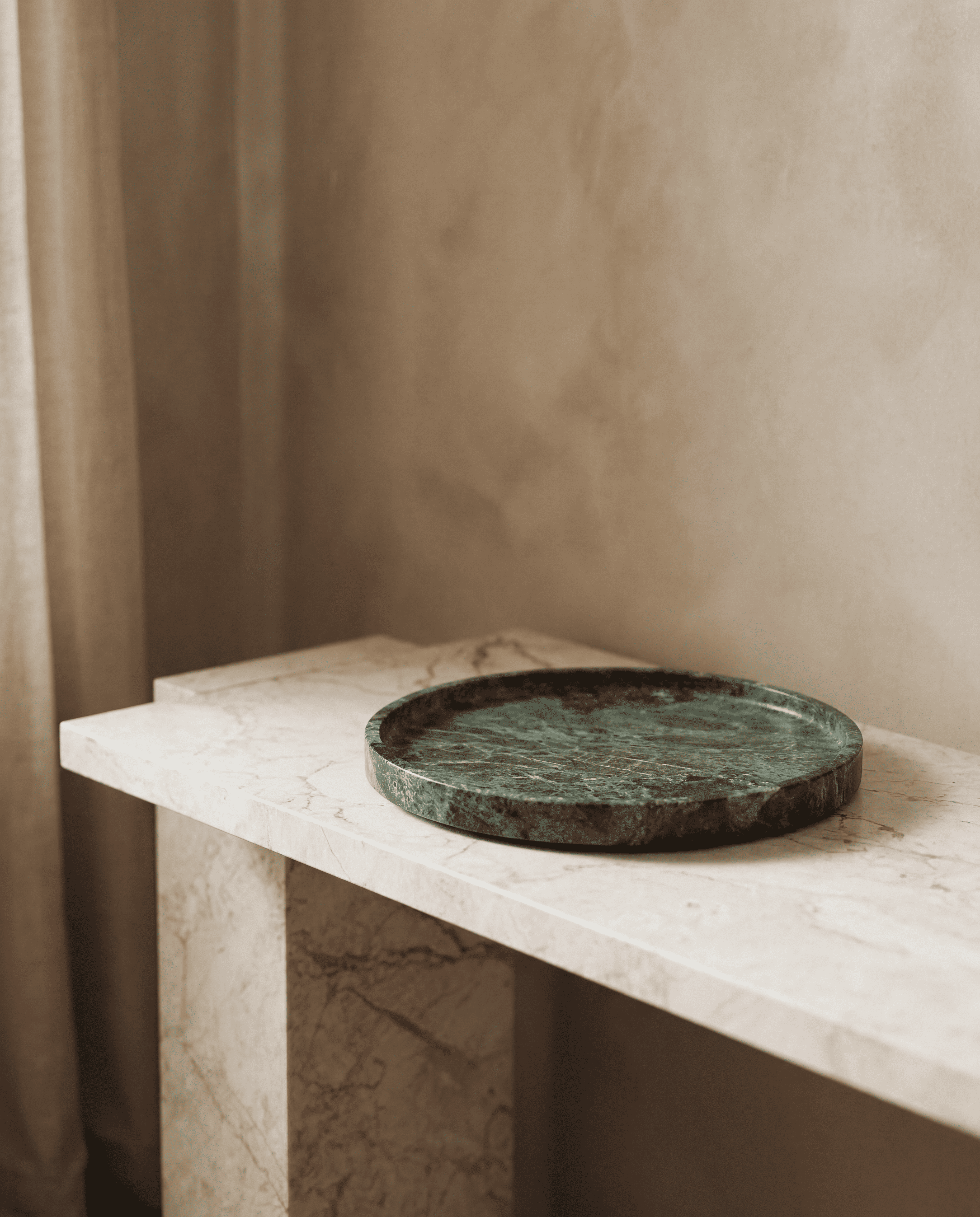 Jungle Green Round Marble Tray - Marble Vanity Tray