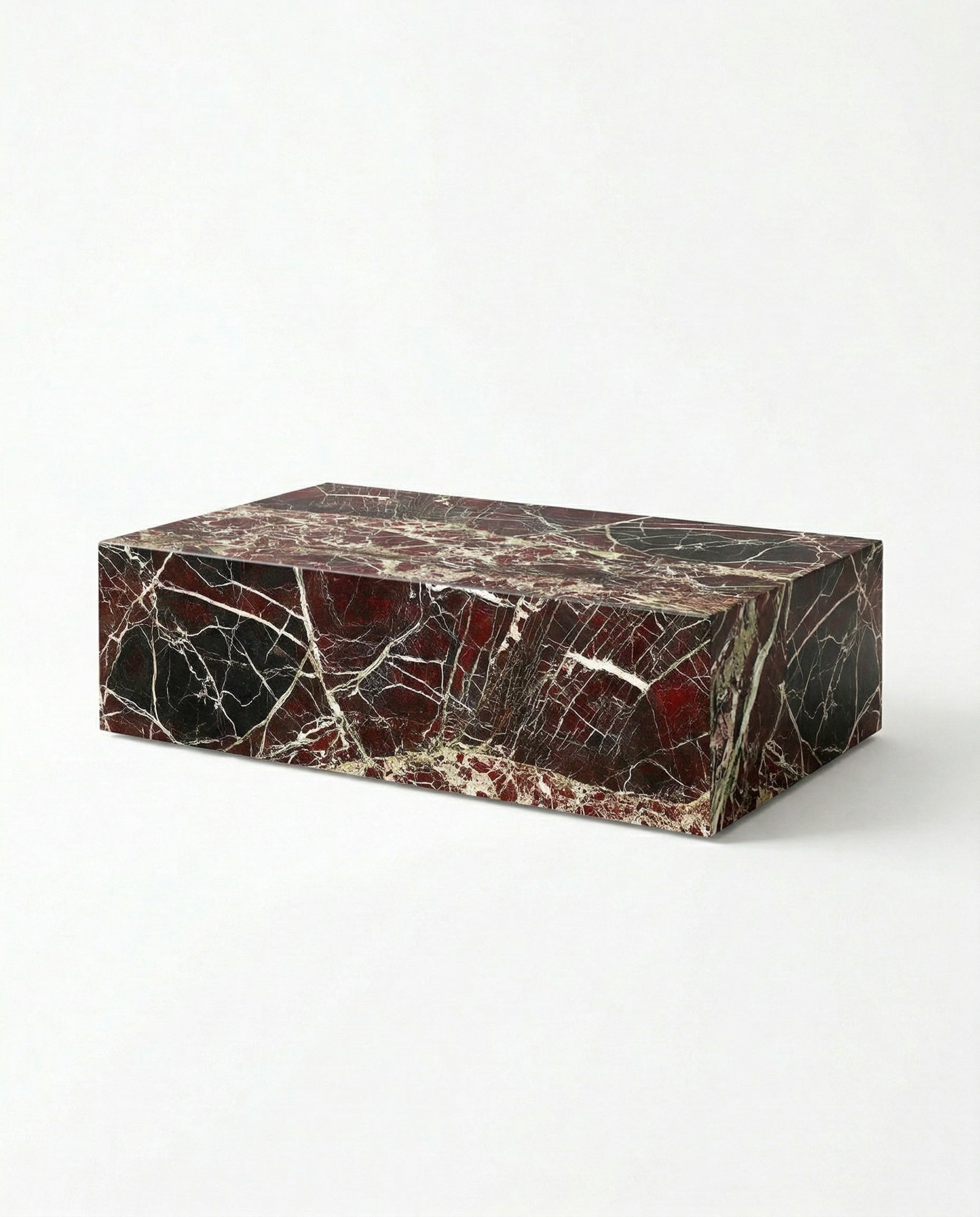 Rosso Plinth Marble Coffee Table - Side Table