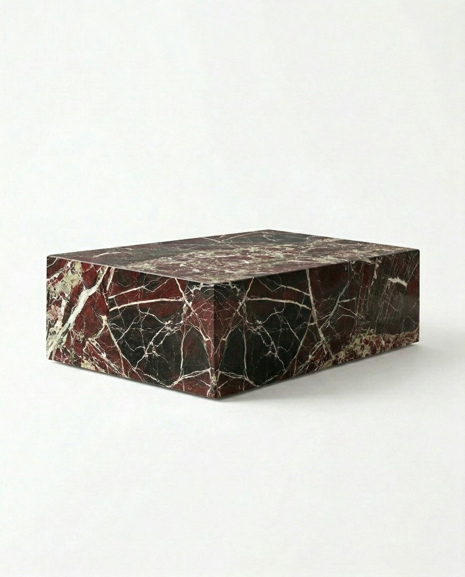 Rosso Plinth Marble Coffee Table - Side Table