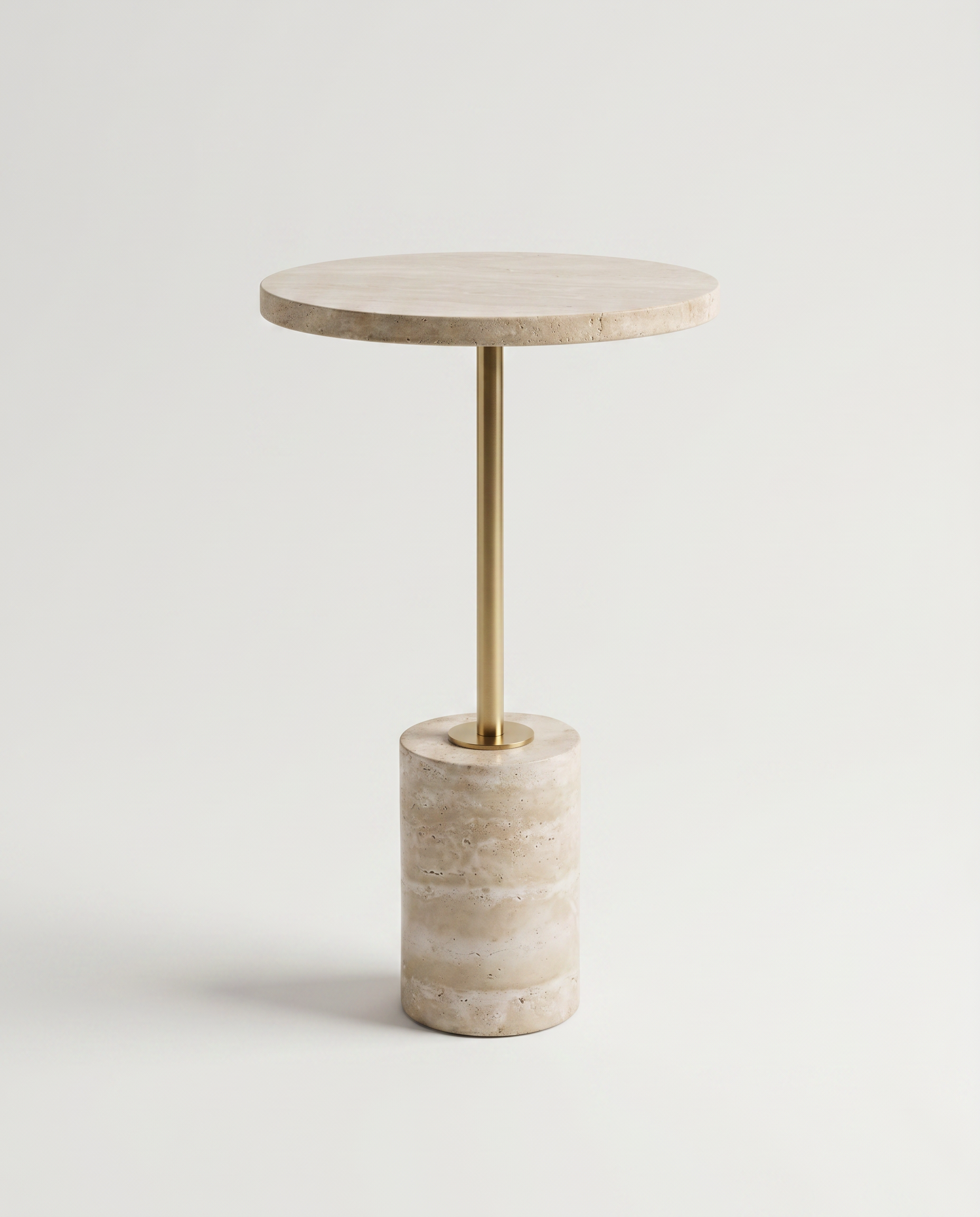 Travertino Round Marble Side Table