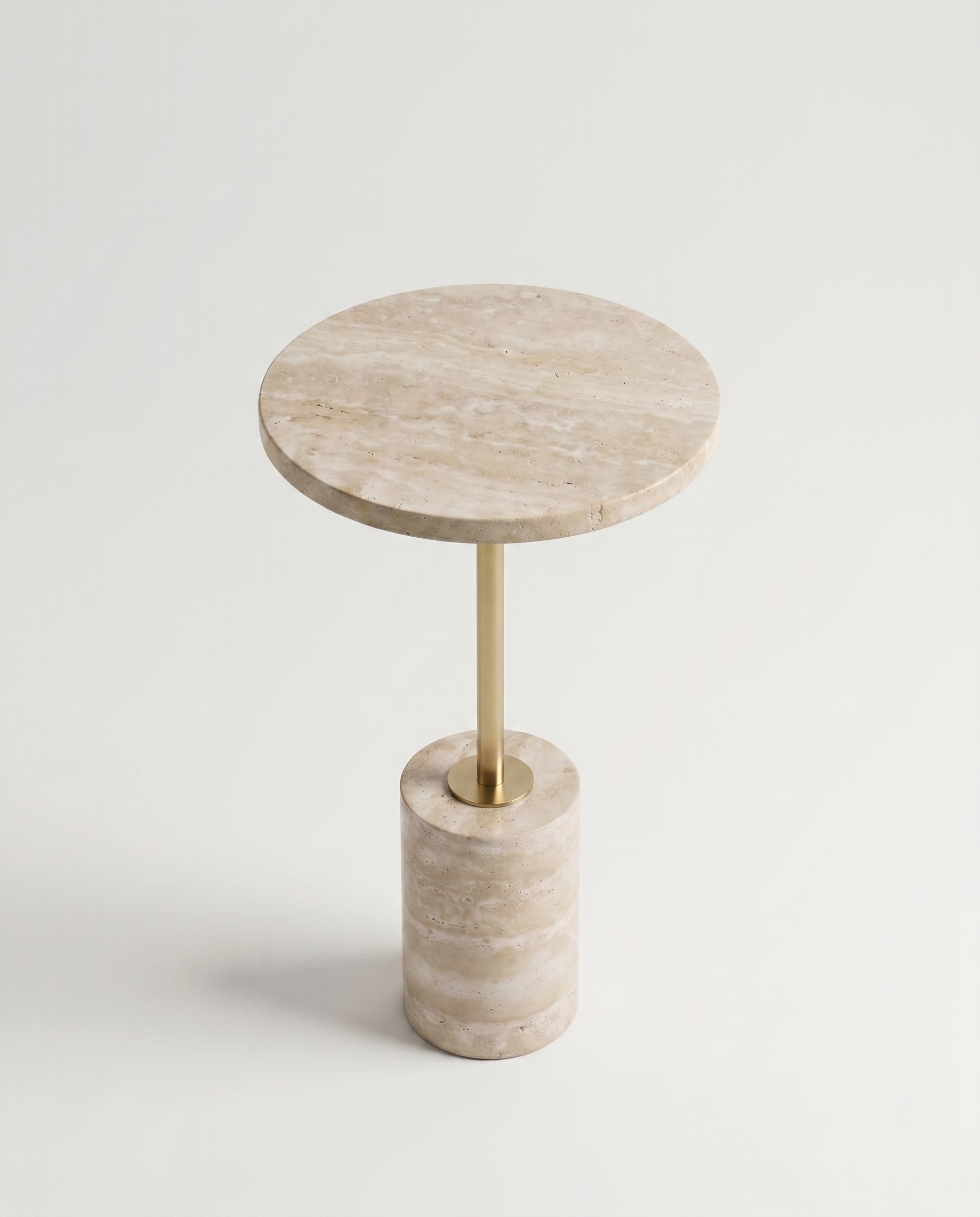Travertino Round Marble Side Table