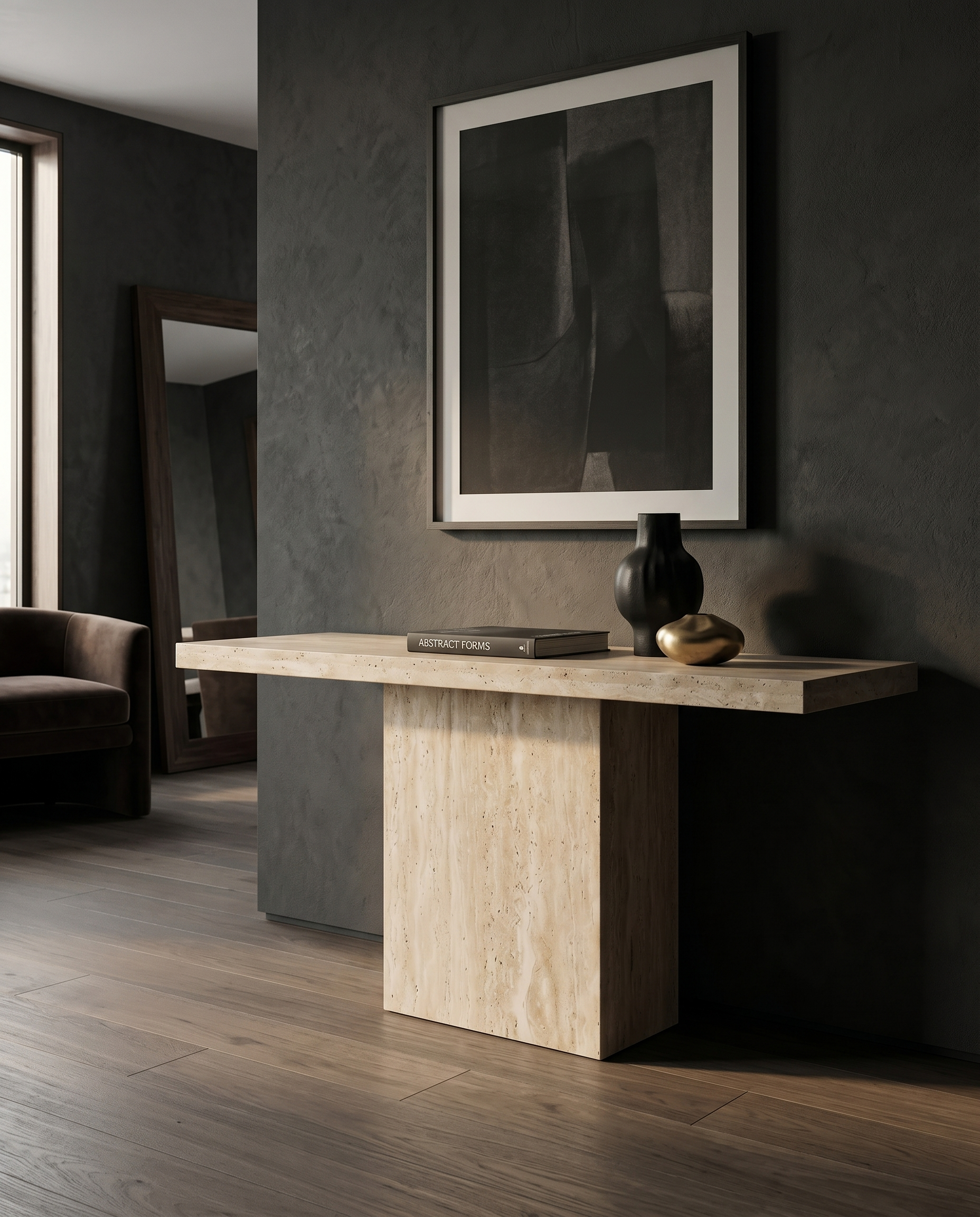 Travero Travertine Console Table - Natural Stone Table