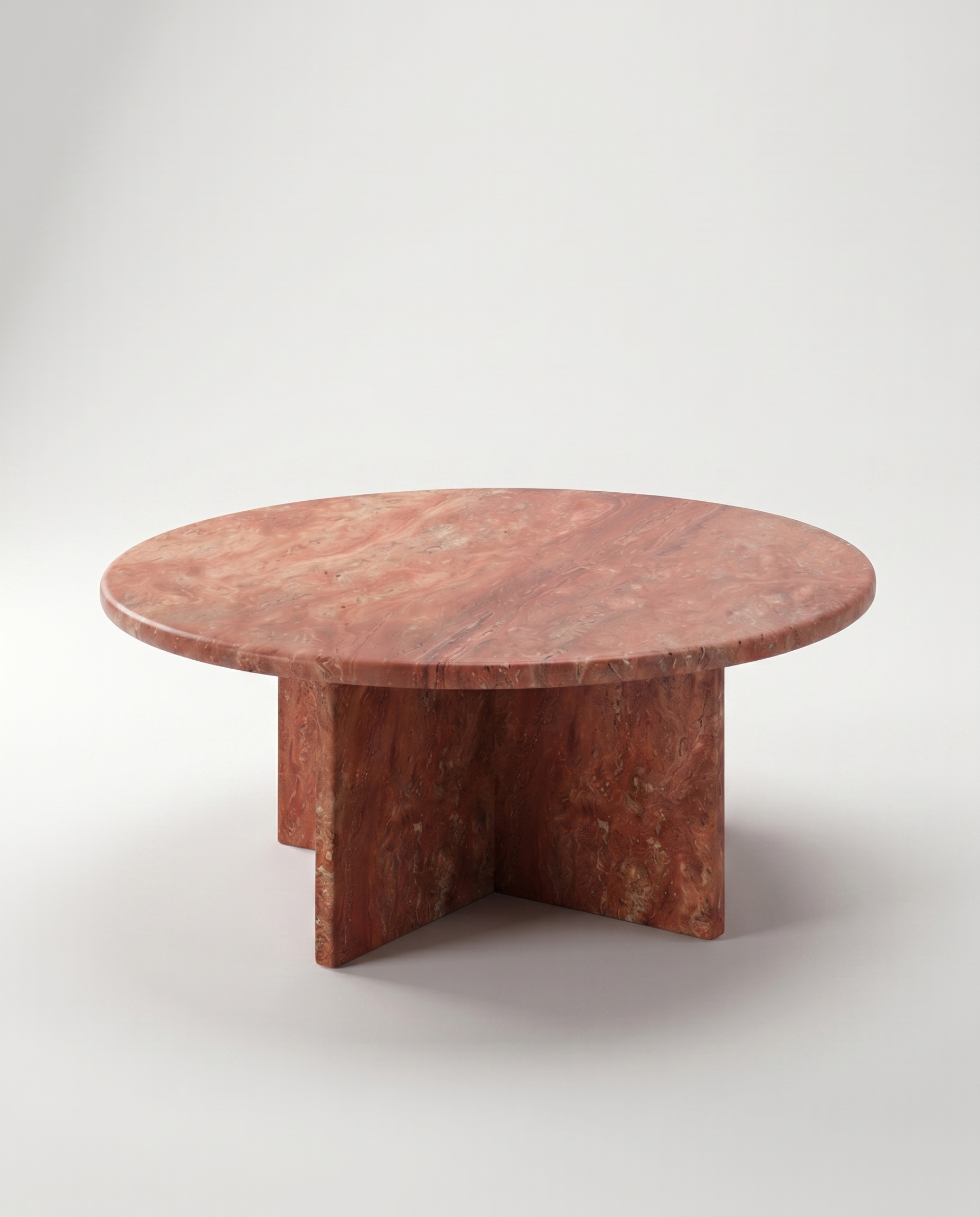 Amber Red Travertine Nesting Table
