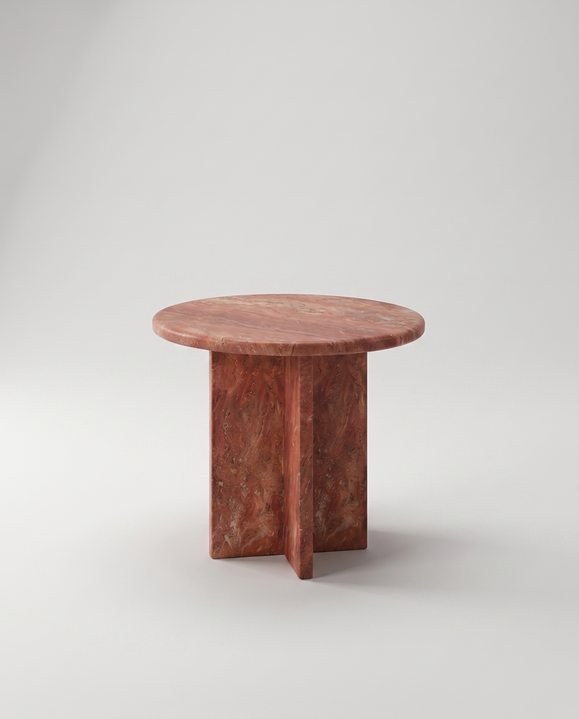 Amber Red Travertine Nesting Table