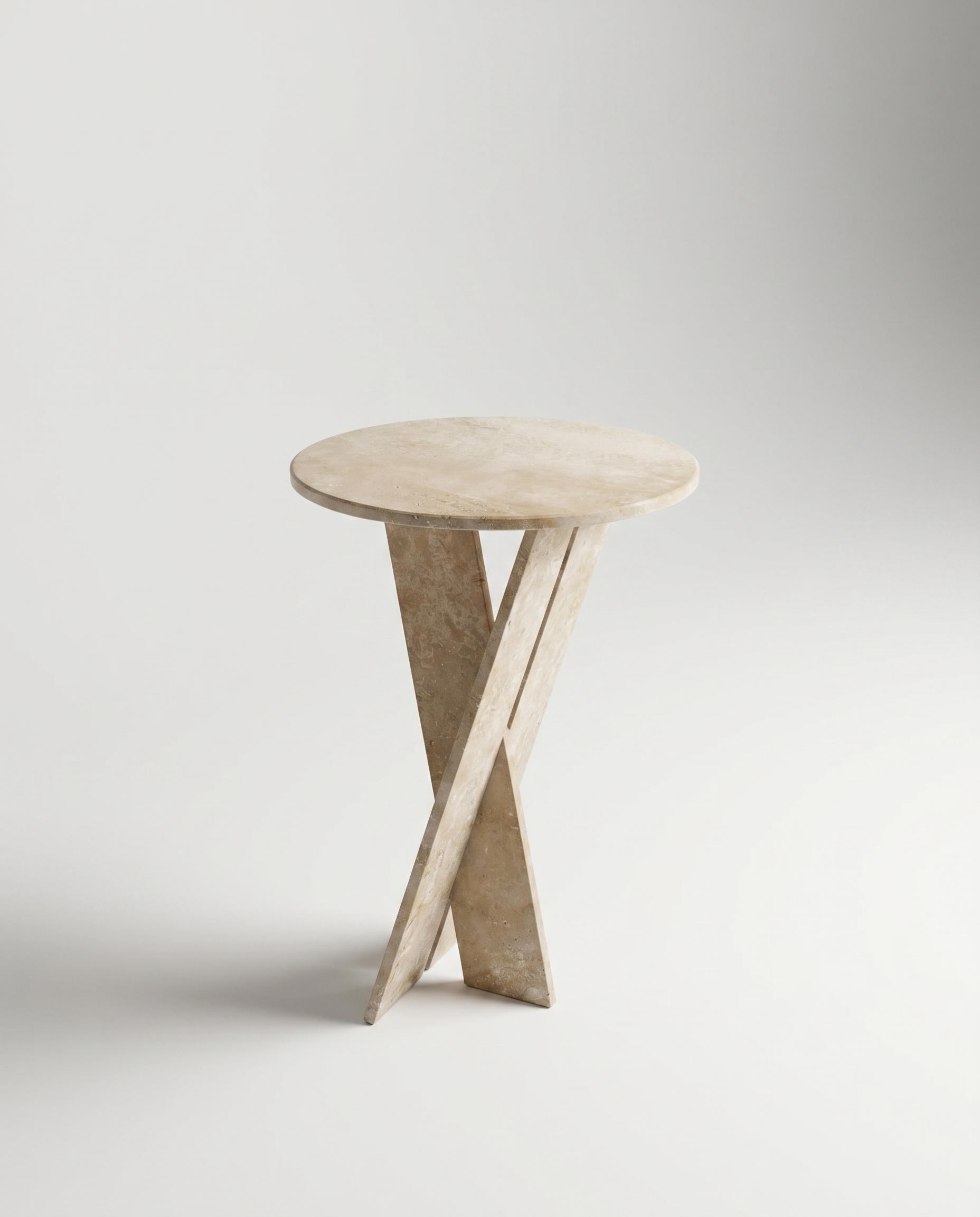 Travertine End Table