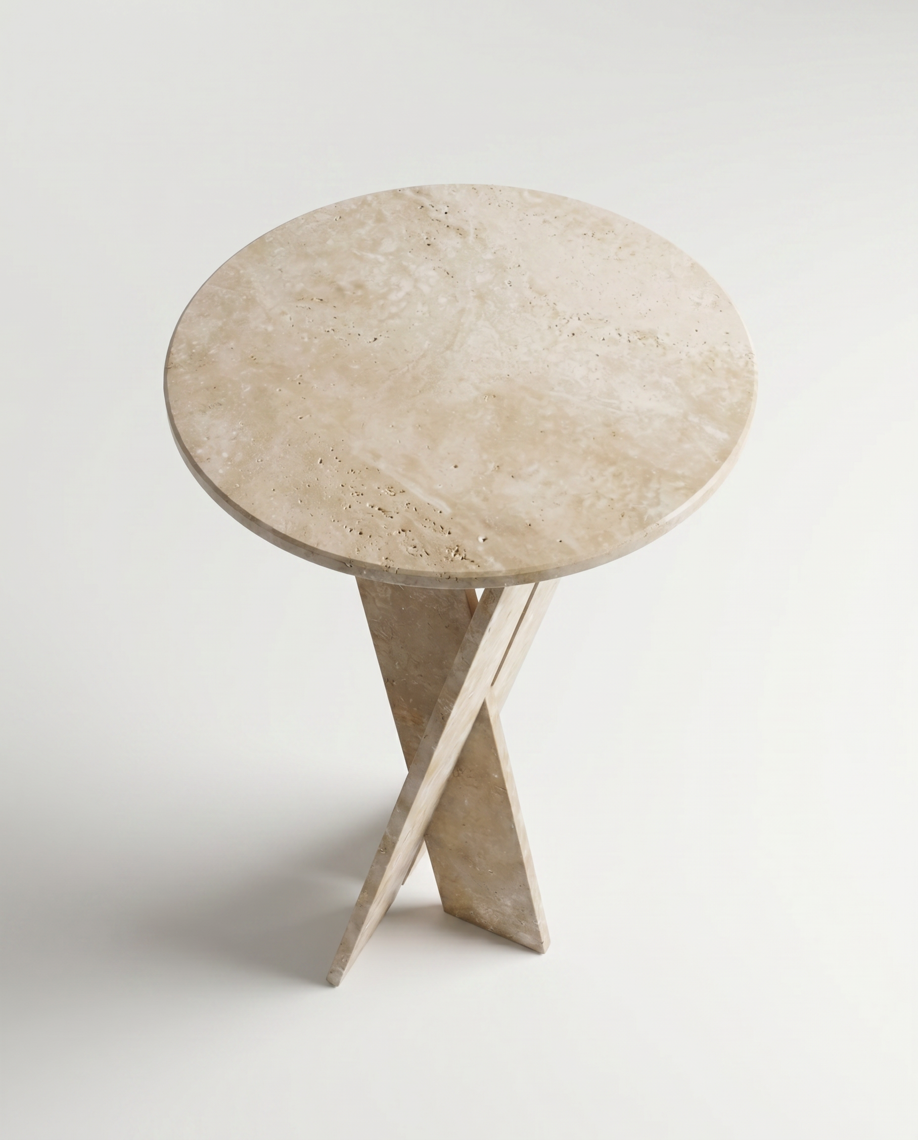 Travertine End Table