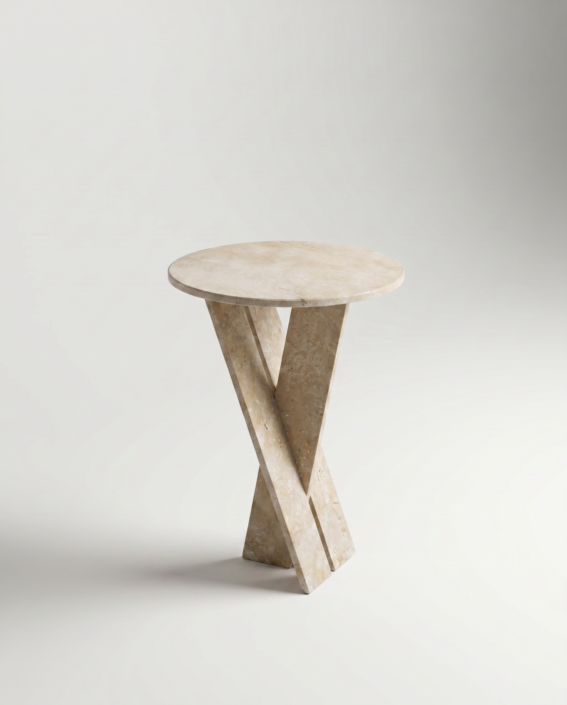 Travertine End Table