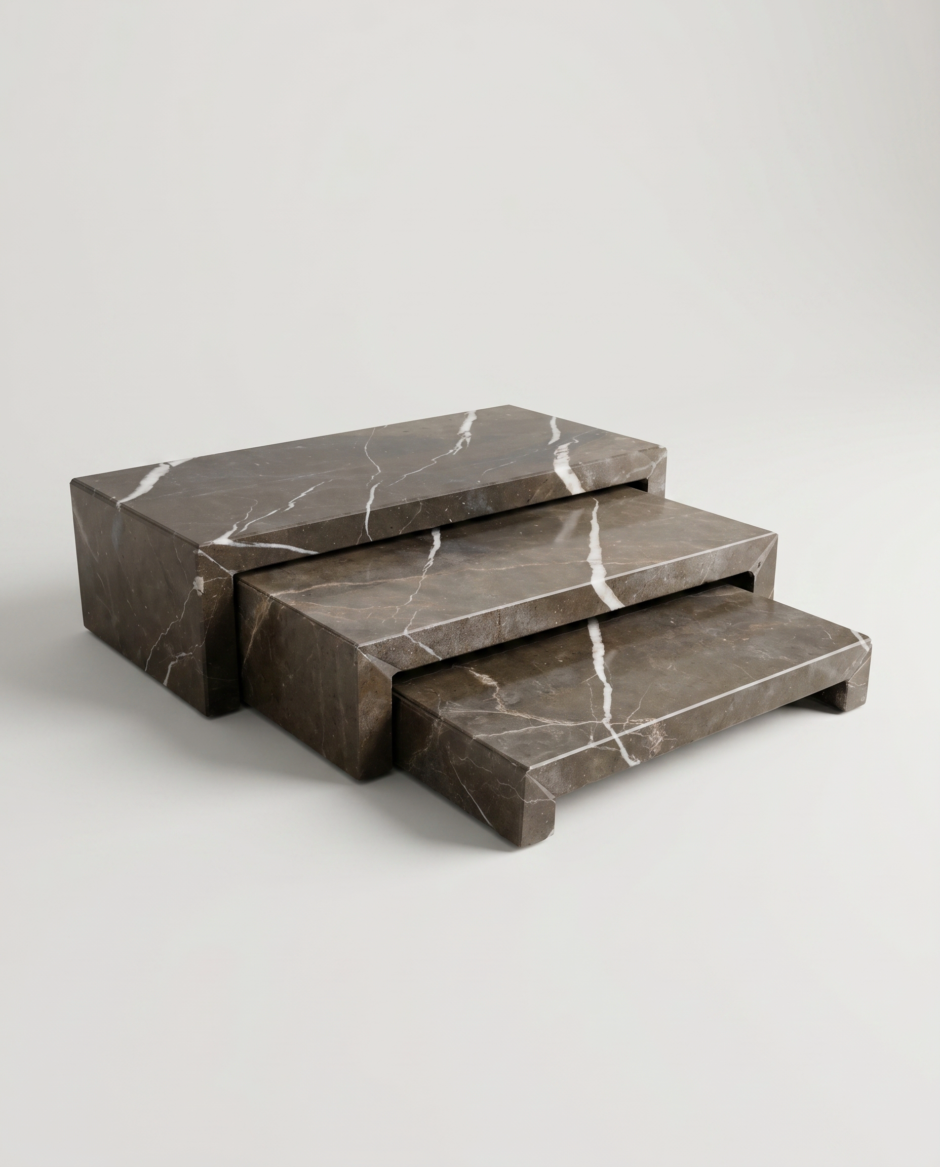 Pietra Brown Nesting Tray Set