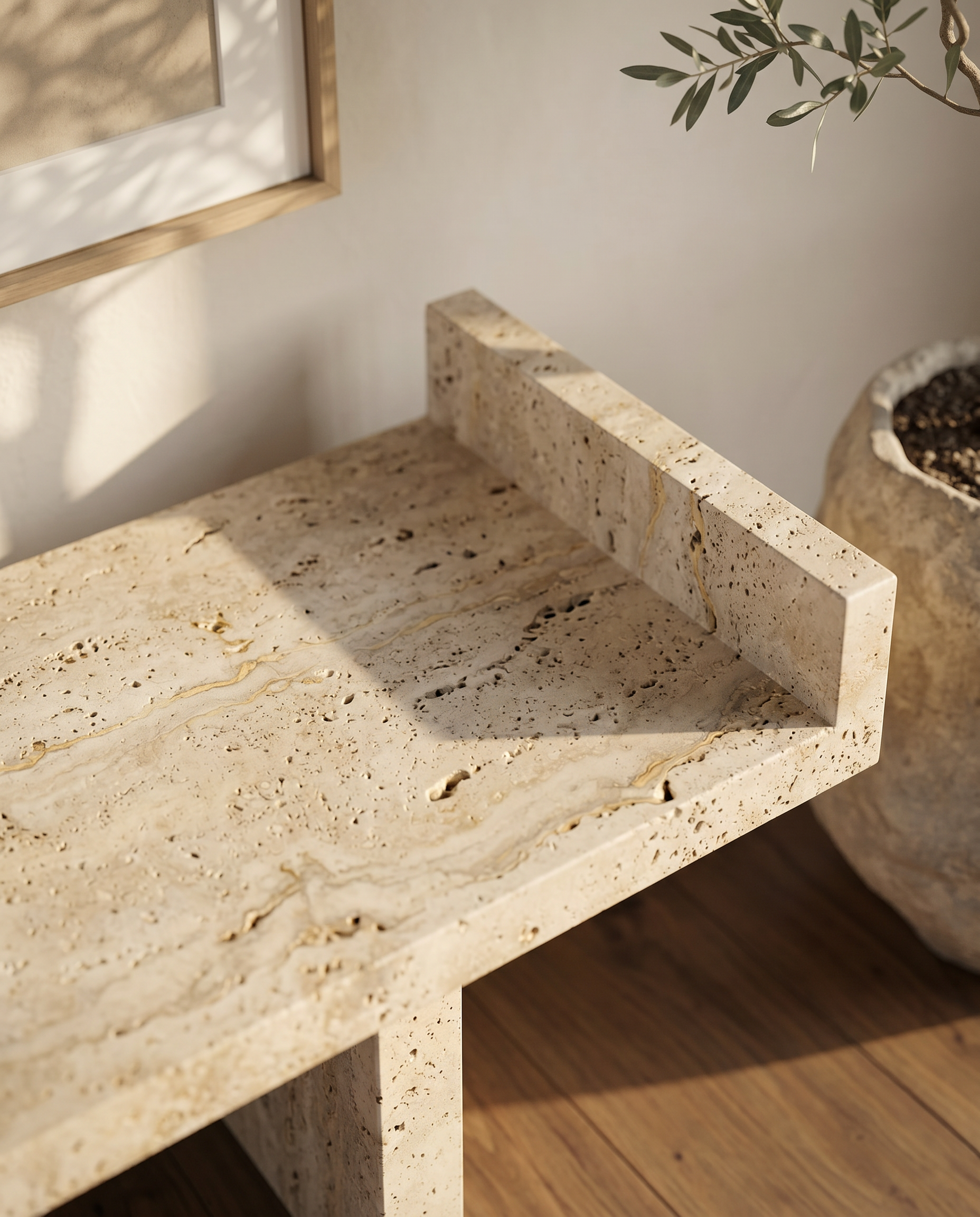 Osso Travertine Bench