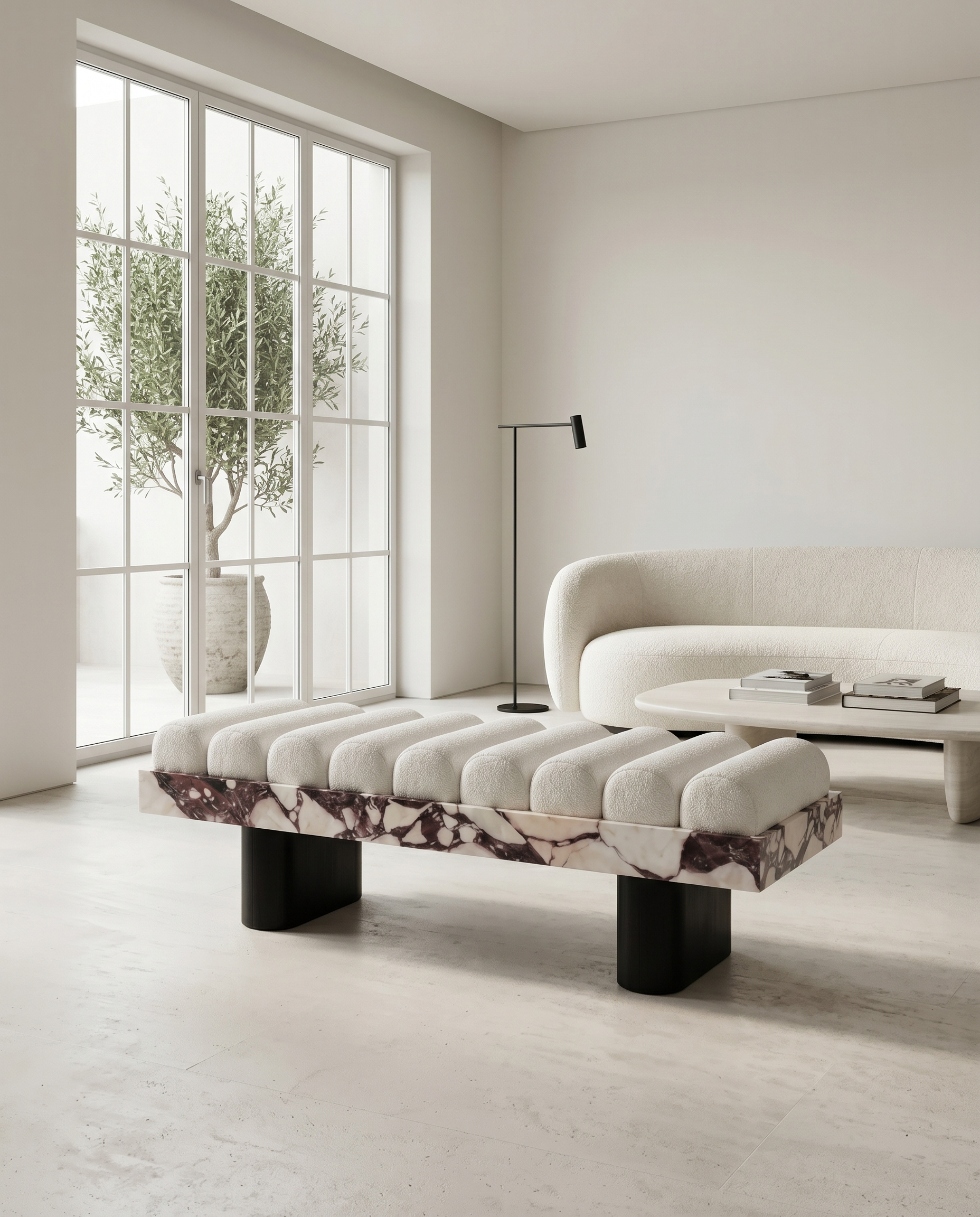 Malena Viola Marble Bench