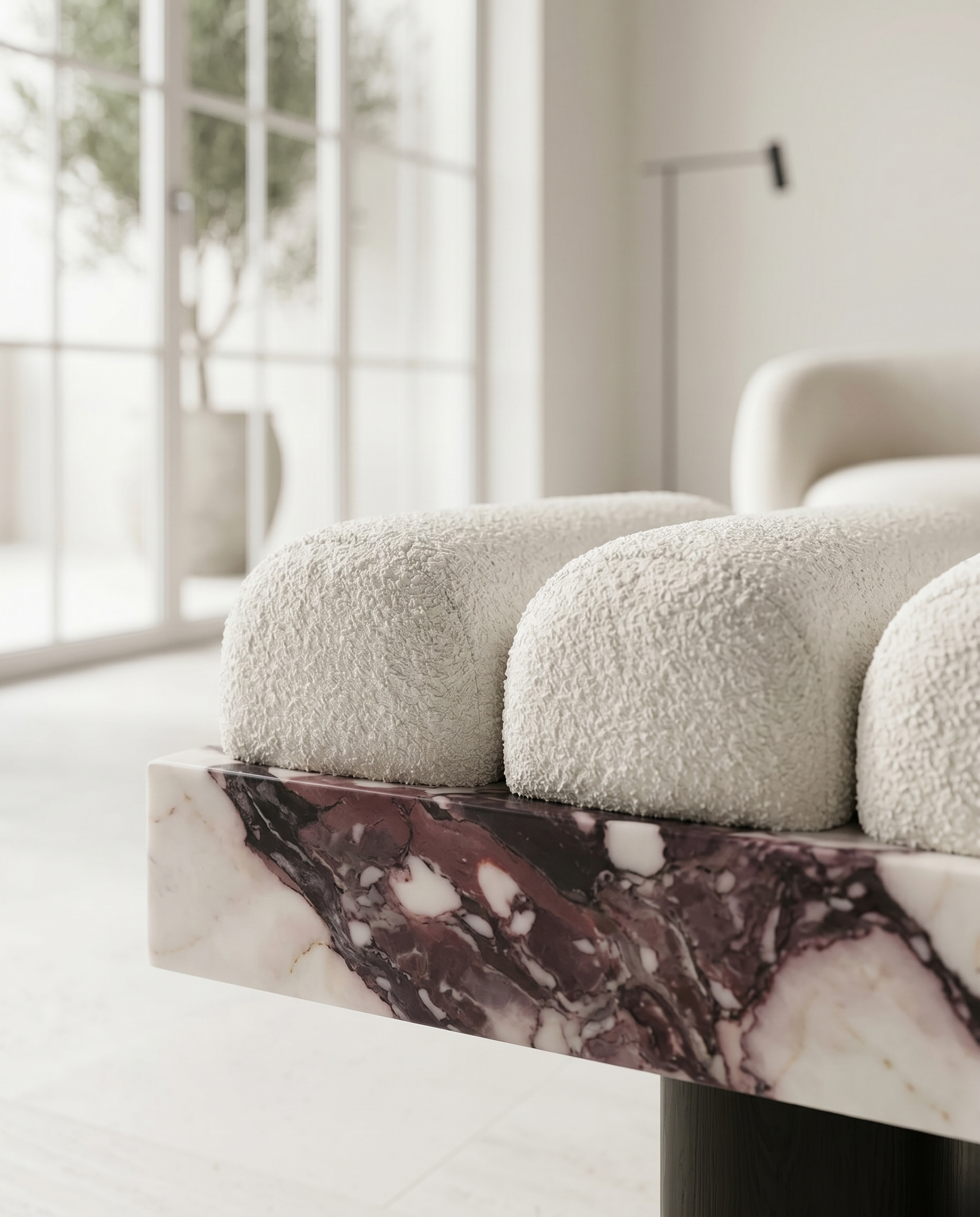 Malena Viola Marble Bench