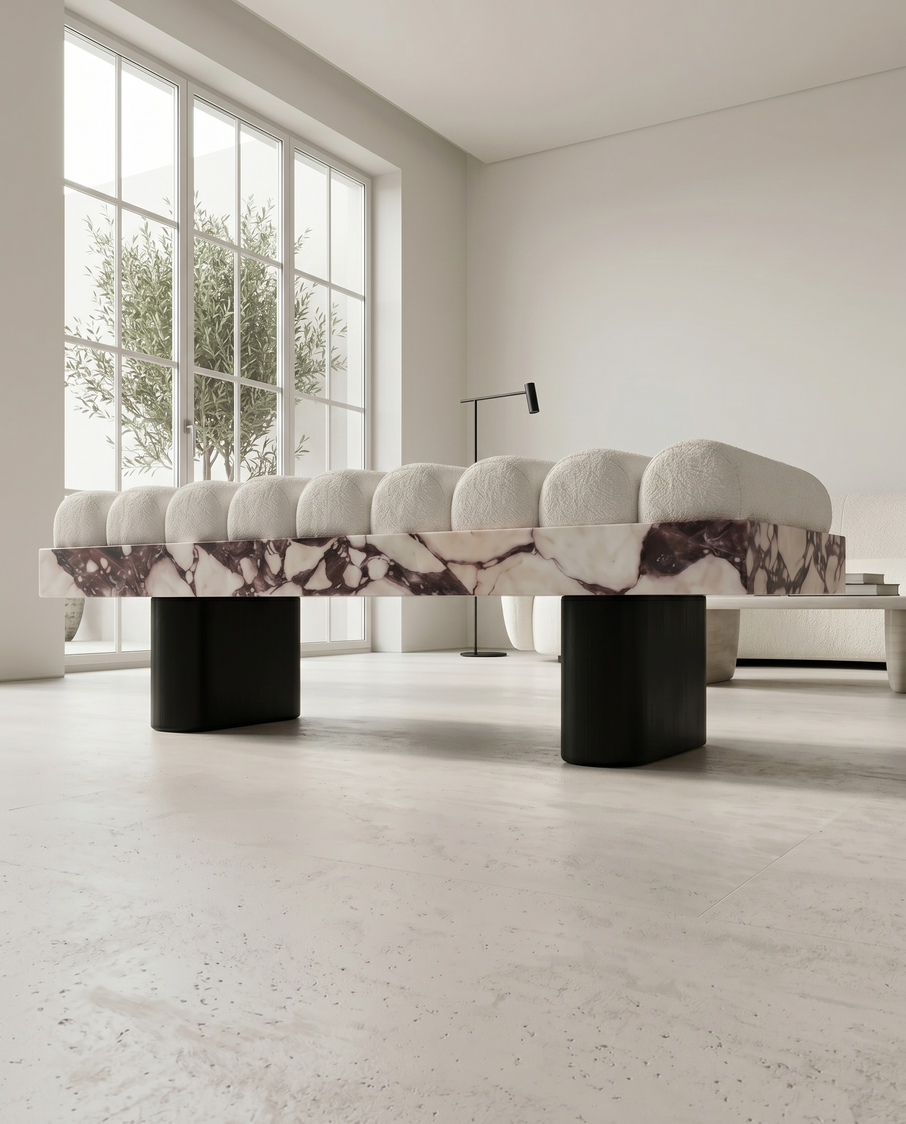 Malena Viola Marble Bench
