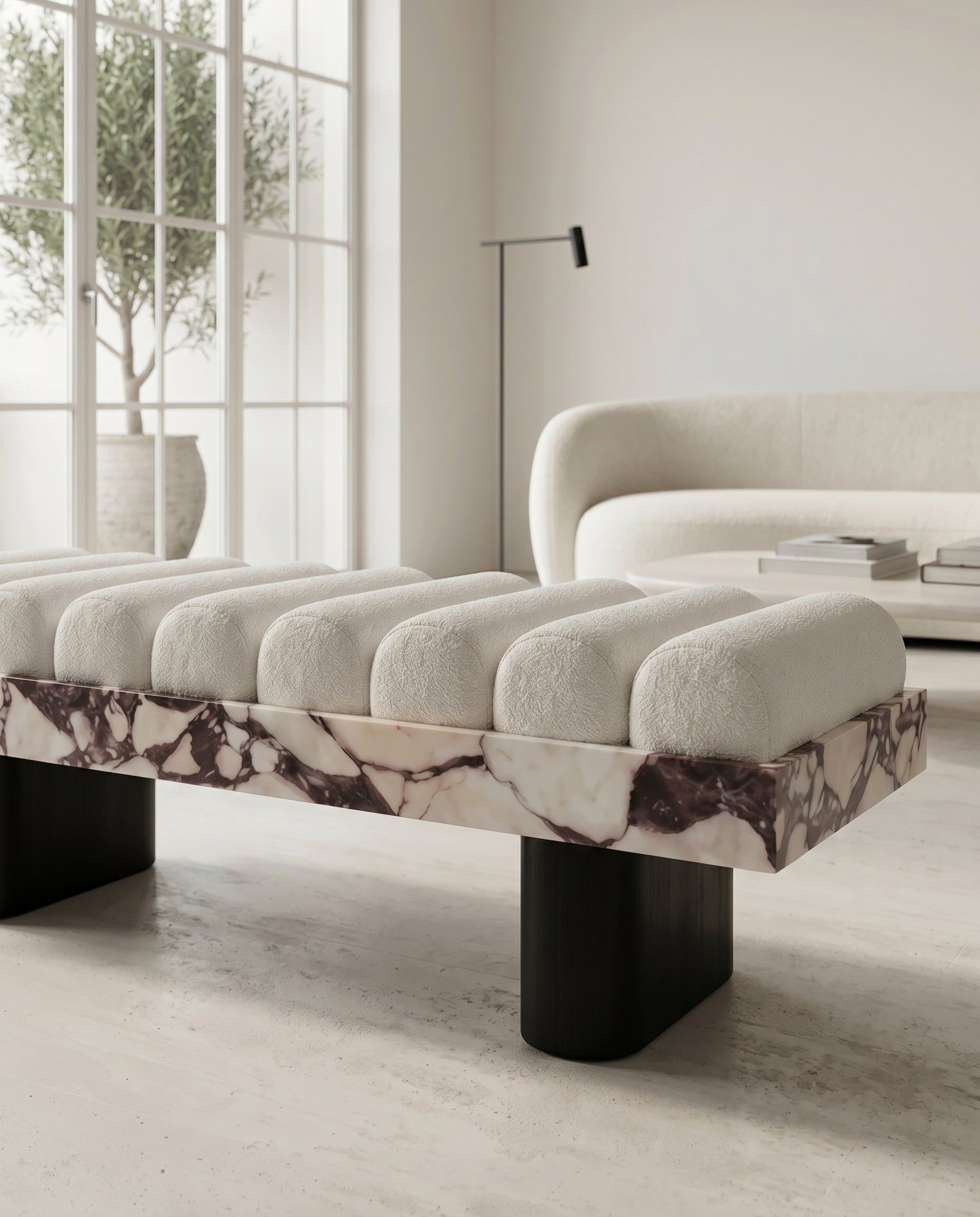 Malena Viola Marble Bench