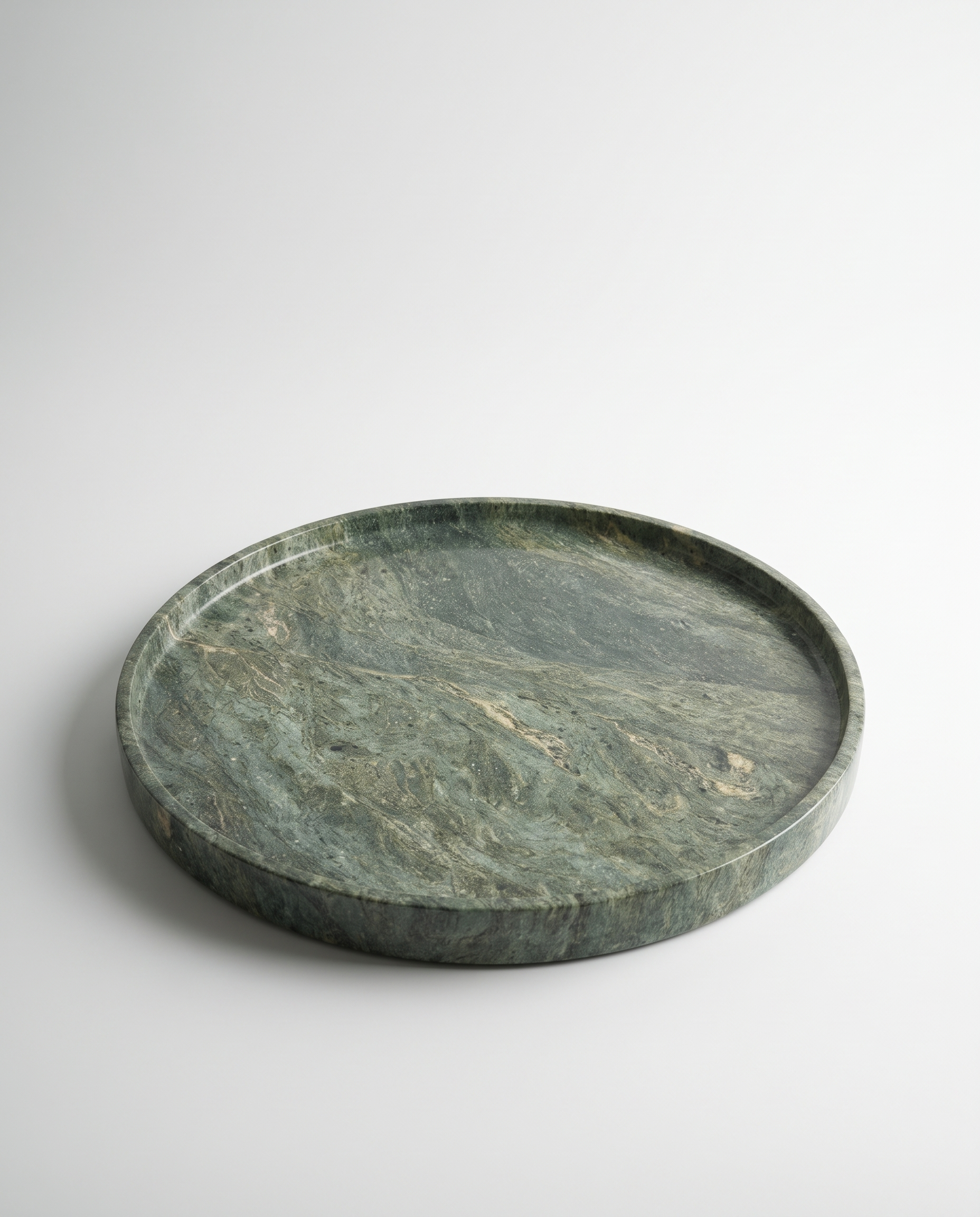 Jungle Green Round Marble Tray - Marble Vanity Tray