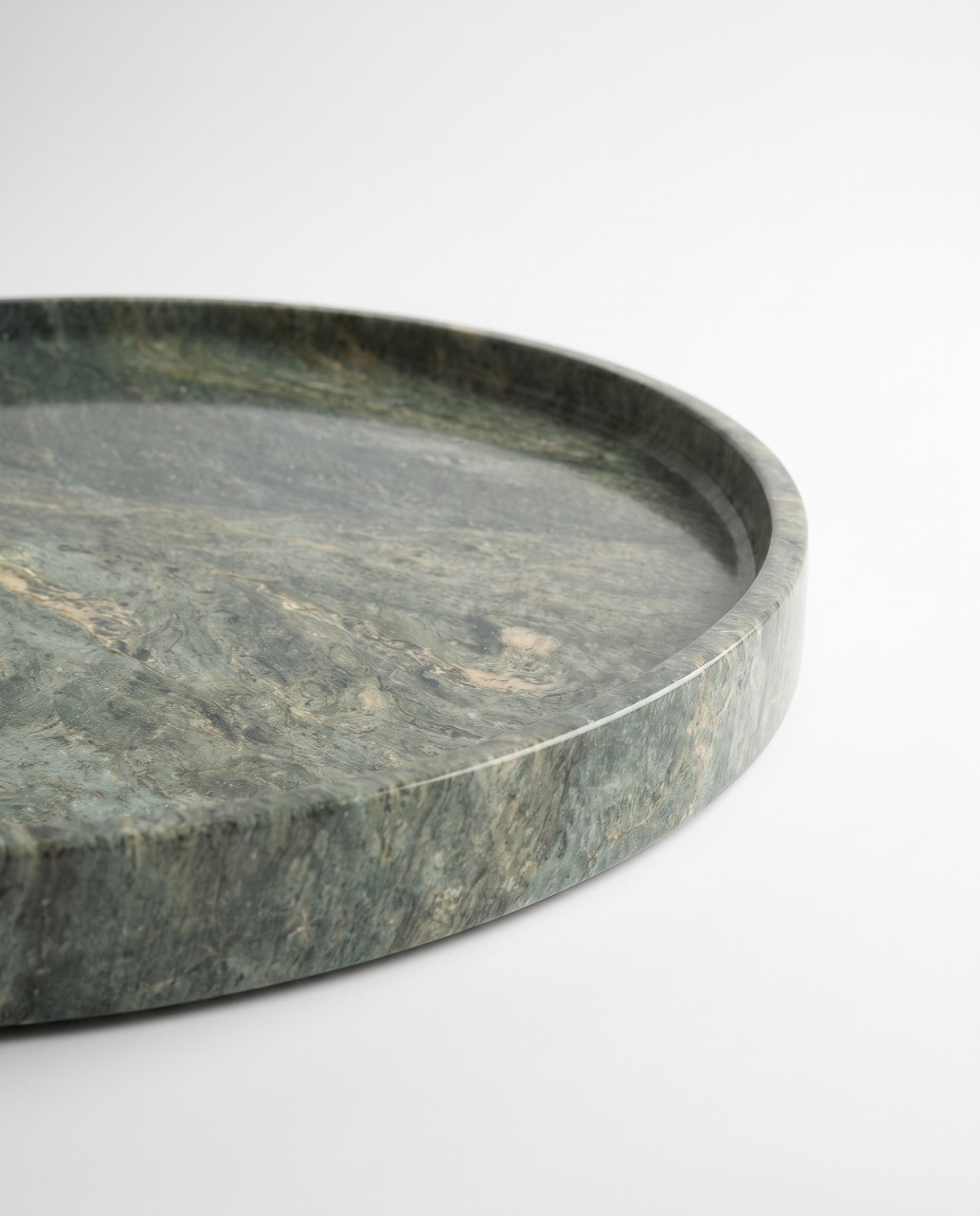 Jungle Green Round Marble Tray - Marble Vanity Tray