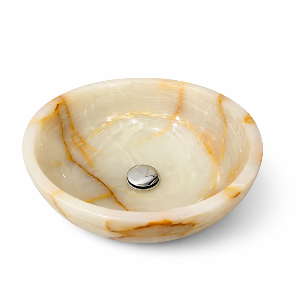 Lumo Onyx Marble Washbasin - Countertop Bathroom Sink