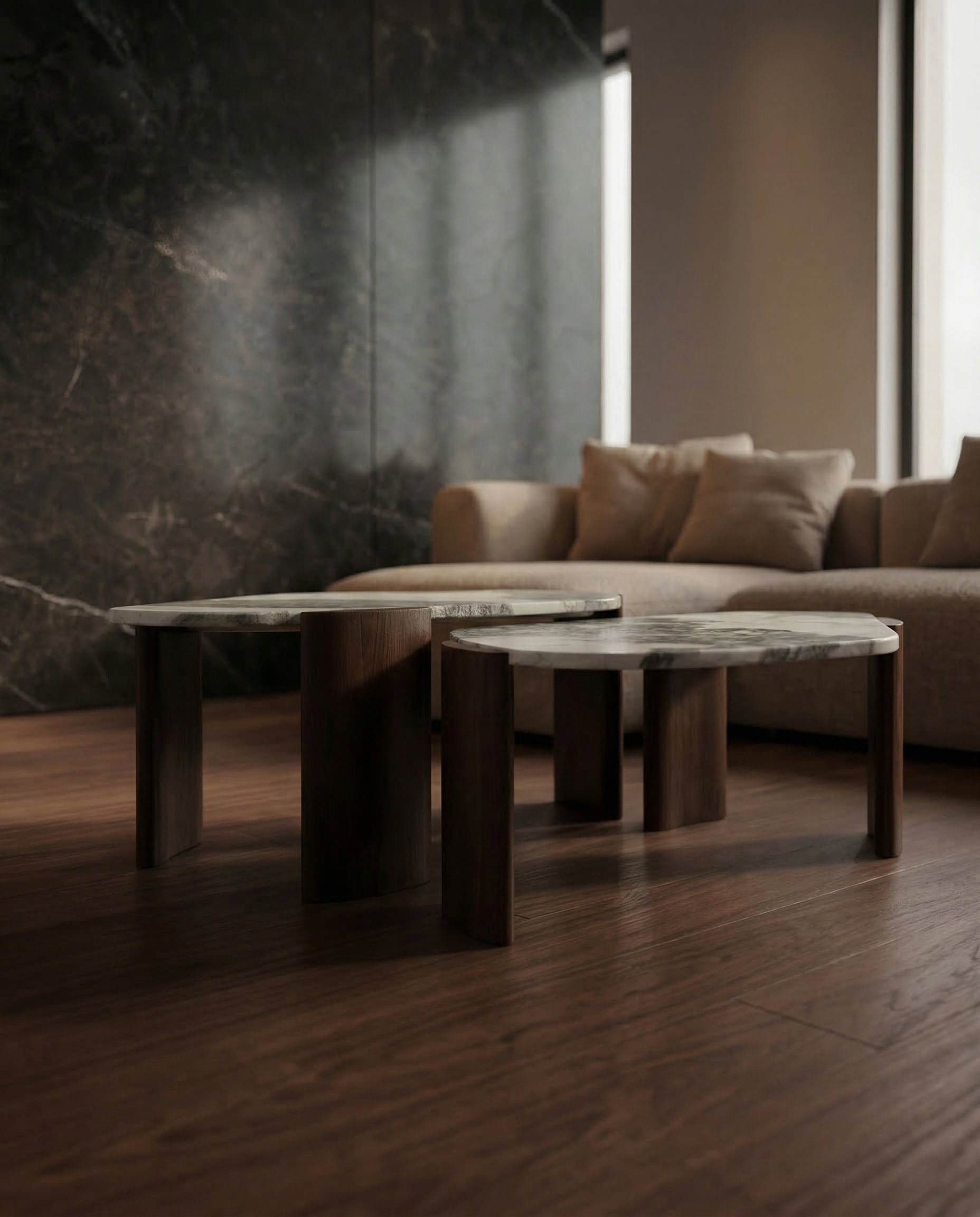 Bianco Marble Nesting Table - Stone Table